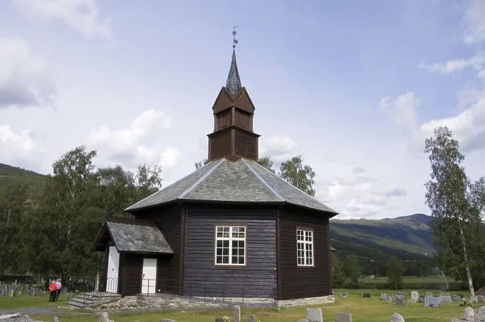 Framed Print : Stave Church, Cemetery, Nordberg, Norway