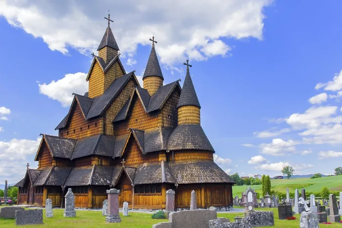 Framed Print : The Stave Church in Heddal was built 800 years ago