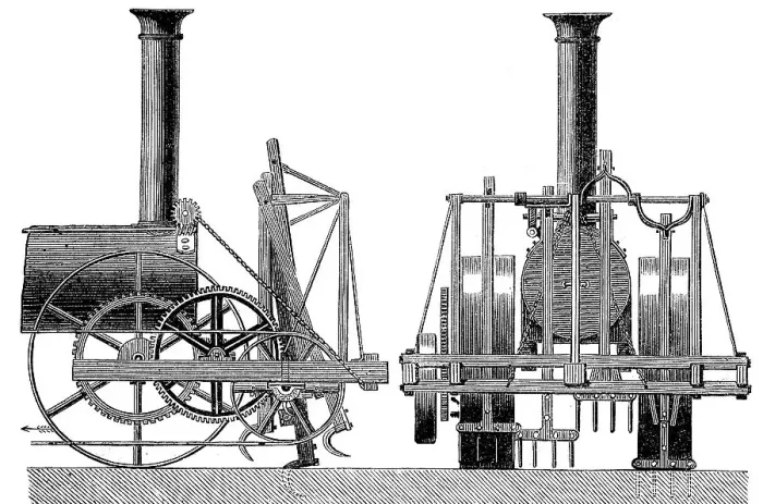 Framed Print : Steam-powered cultivator by Morris Framed Print : Steam-powered cultivator by Morris