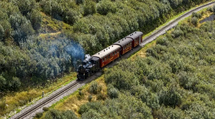 Framed Print : Steam railway, train with steam locomotive