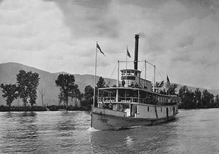 Framed Print : Steamboat on the Kootenai River or Kootenay River in Idaho
