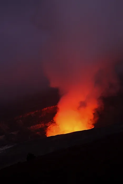 Framed Print : Steaming hole of the kilauea volcano