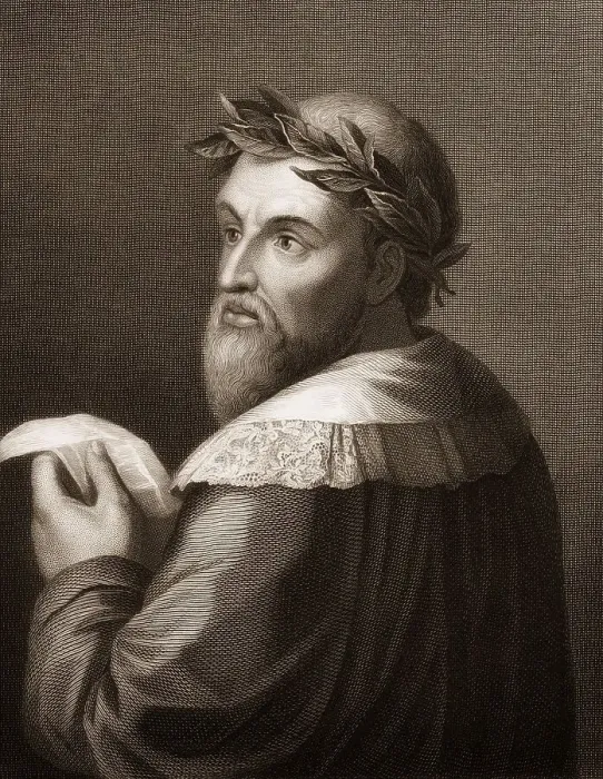 Framed Print : Steel engraving, c. 1860, Ludovico Ariosto or Ariost