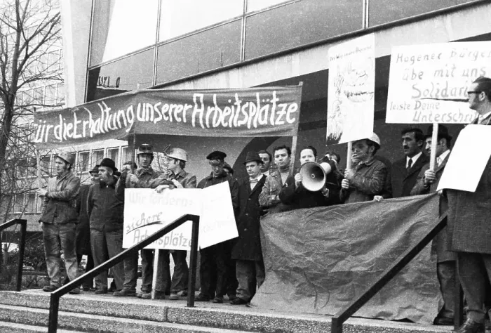 Framed Print : Steelworkers demanded the preservation Framed Print : Steelworkers demanded the preservation