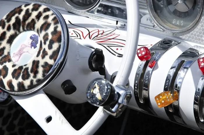 Framed Print : Steering wheel and dash board of a classic Buick Framed Print : Steering wheel and dash board of a classic Buick