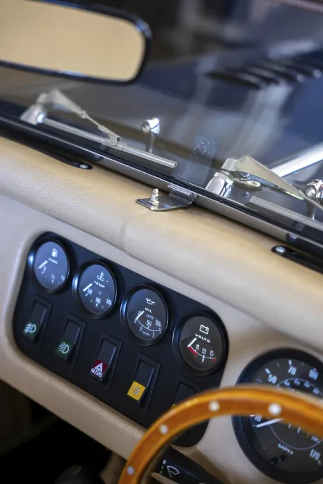 Framed Print : Steering Wheel and Instrument Panel on an Old Classic Car in Switzerland