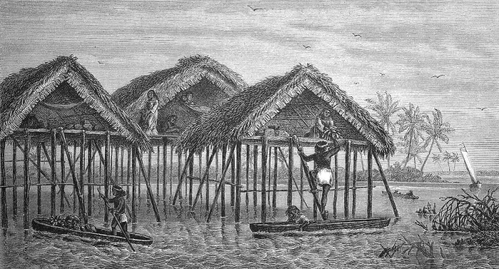 Framed Print : Stilt huts of the Goajiro Indians in the lake of Maracaibo