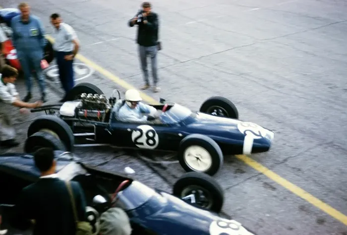 Framed Print : Stirling Moss Lotus Climax Formula 1 race Italian Grand Prix, Monza September 1961