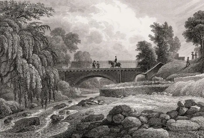 Framed Print : Stock Bridge, Water of Leith, Edinburgh