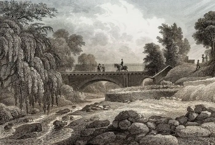 Framed Print : Stock Bridge, Water of Leith, Edinburgh
