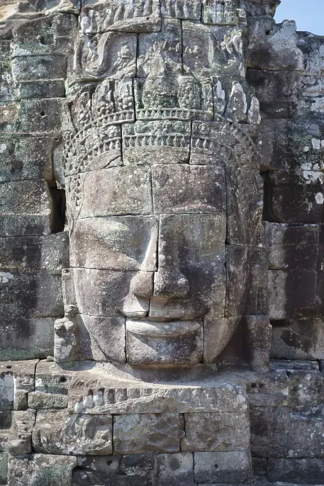 Framed Print : Stone face of Avalokiteshvara, Bayon temple
