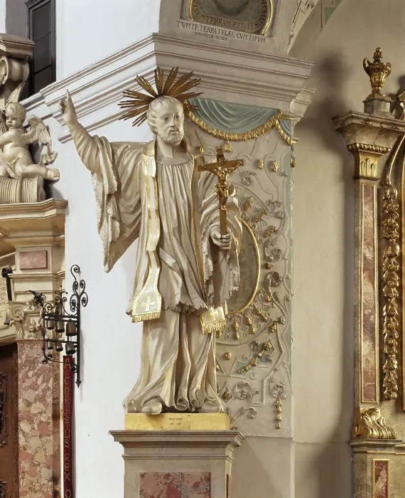 Framed Print : Stone figure, St Francis Xavier Framed Print : Stone figure, St Francis Xavier