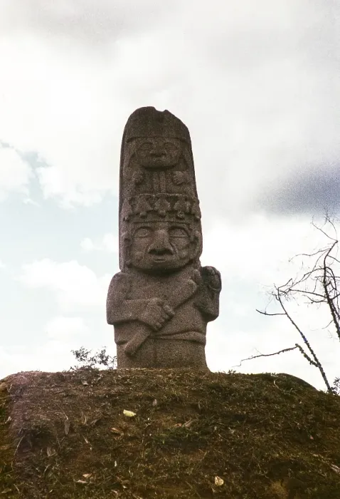 Framed Print : Stone megalith statue, Archaeological Park, San Agustin, Colombia, South America 1961, South America