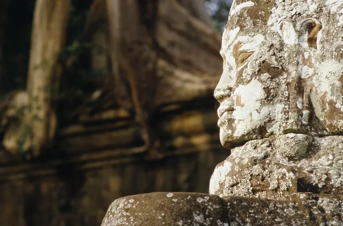 Framed Print : Stone sculpture, Thommanon, Siem Reap