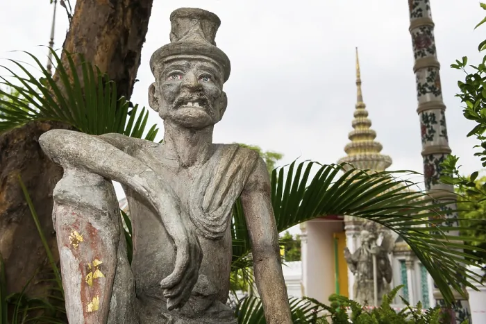 Framed Print : Stone sculpture in Wat Pho temple