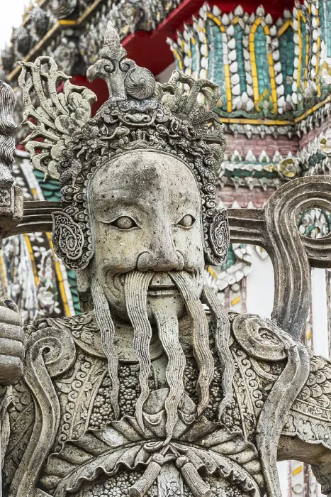 Framed Print : Stone sculpture in Wat Pho temple