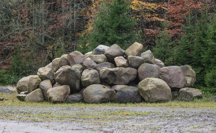Framed Print : Stone storage in the nature in Fyledalen