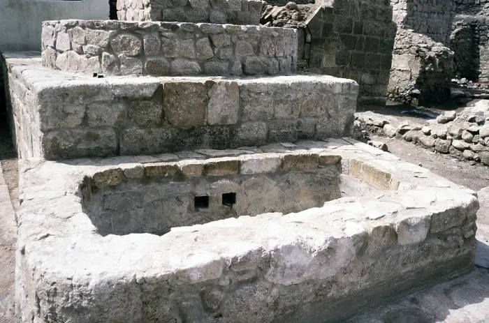 Framed Print : Stone trough in the castle of Aqaba, Mamluk Castle, Aqaba, Jordan, Crusader fortress in 1998, Asia