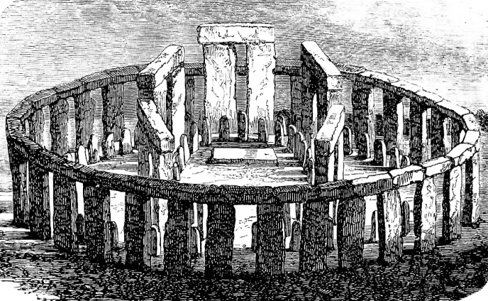 Framed Print : Stonehenge near Salisbury, National Trust Monument, history of prehistoric mankind, England, historical illustration 1880