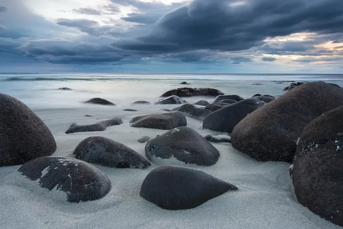 Framed Print : Stones on the beach, Unstad, Lofoten Framed Print : Stones on the beach, Unstad, Lofoten