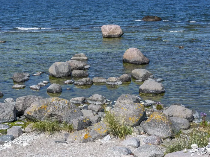 Framed Print : Stones on the shore of the island of Stora grundet on the northern tip of the Swedish island of Oland Framed Print : Stones on the shore of the island of Stora grundet on the northern tip of the Swedish island of Oland