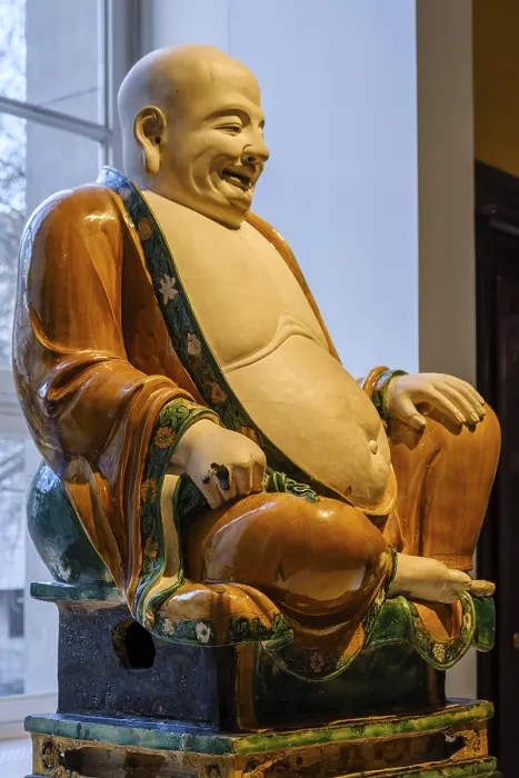 Framed Print : Stoneware figure of Budai, 1486