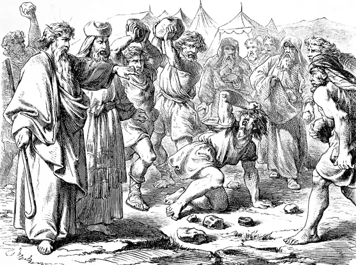 Framed Print : Stoning of the blasphemer, God