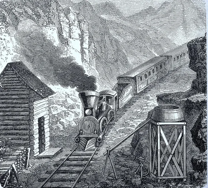 Framed Print : A stop on the Pacifi c Railway in the Rocky Mountains in 1880