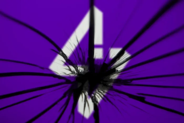 Framed Print : storedot logo is visible on the broken glass