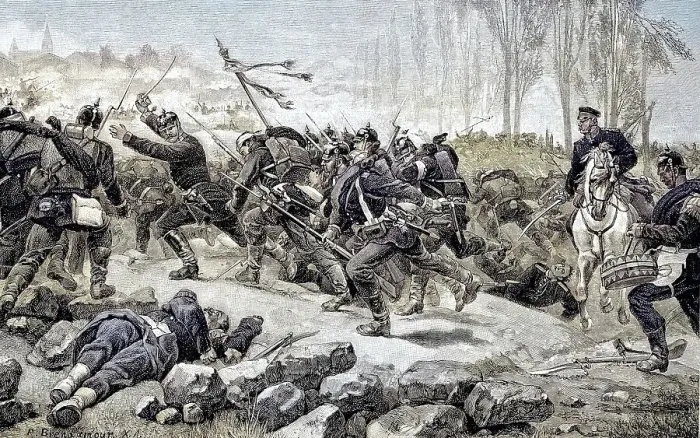 Framed Print : Storm on St. Privat, France, Situation from the time of the Franco-Prussian War Framed Print : Storm on St. Privat, France, Situation from the time of the Franco-Prussian War