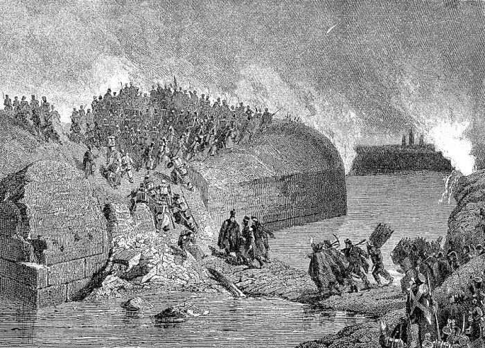 Framed Print : Storming of the Lunette St. Laurent of Antwerp on 14 December 1832