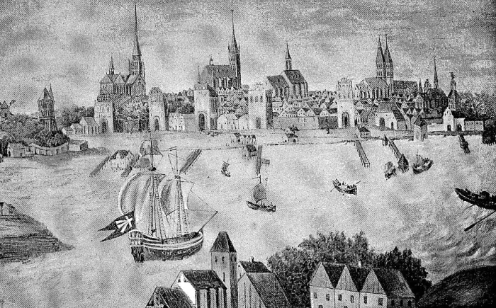 Framed Print : Stralsund, in 1630, Germany, Historic