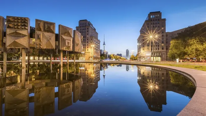 Framed Print : Strausberger Platz and Berlin Television Tower