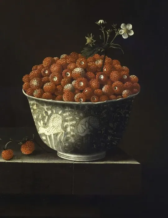 Framed Print : Strawberries in a Chinese Porcelain Bowl