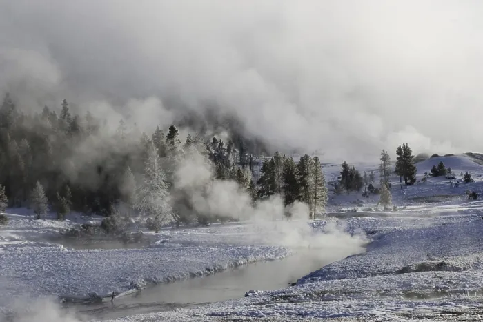 Framed Print : Stream rising, geothermal activity