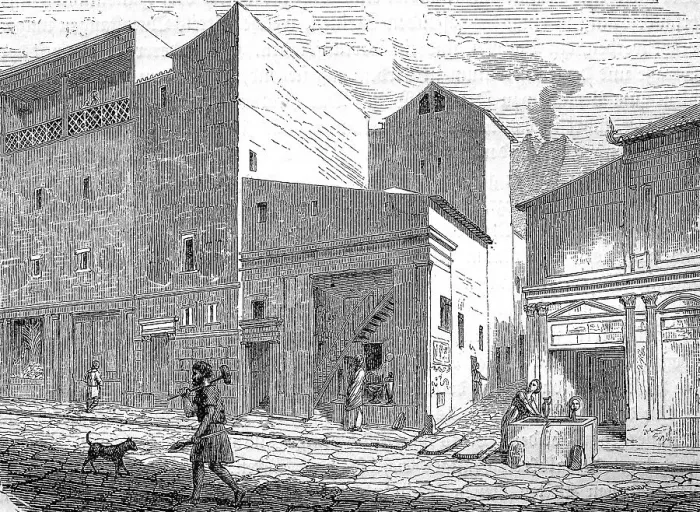 Framed Print : A street in the ancient city of Pompeii