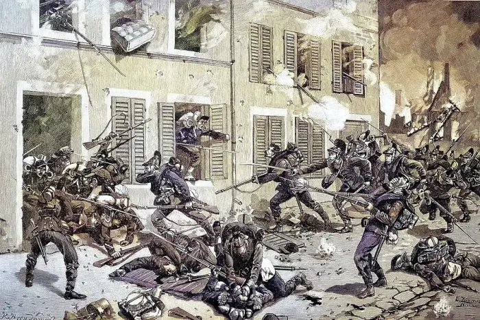 Framed Print : Street battle in Bazeilles Framed Print : Street battle in Bazeilles