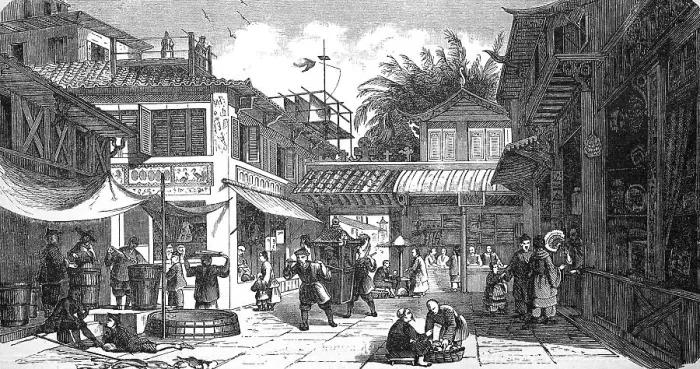 Framed Print : A street in Canton, Guangzhou, in China