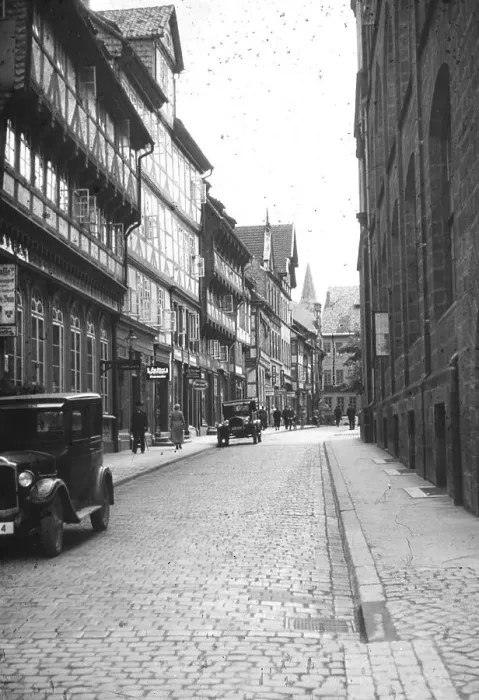 Framed Print : Street with cars, oldtimer, 1930s