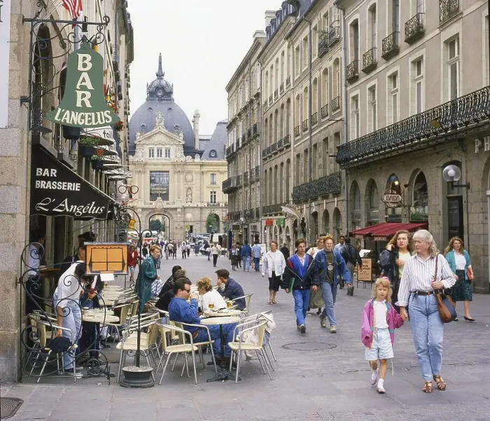 Framed Print : Street folk life in Rennes, Brittany