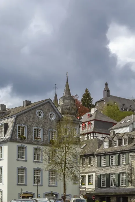 Framed Print : Street with historical houses in Monschau Framed Print : Street with historical houses in Monschau