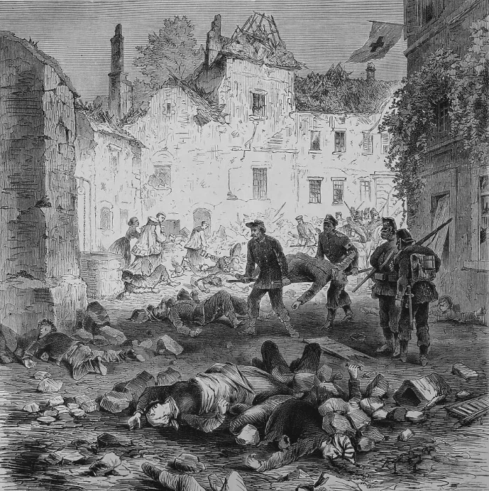 Framed Print : A street in Laon after the blast of the powder tower Framed Print : A street in Laon after the blast of the powder tower