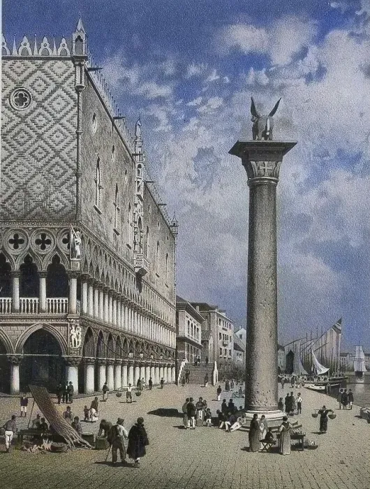 Framed Print : Street scene at the Doge's Palace in Venice