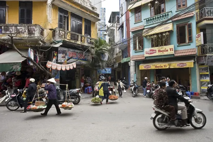 Framed Print : Street scene, Hanoi, Vietnam, Southeast Asia, Asia