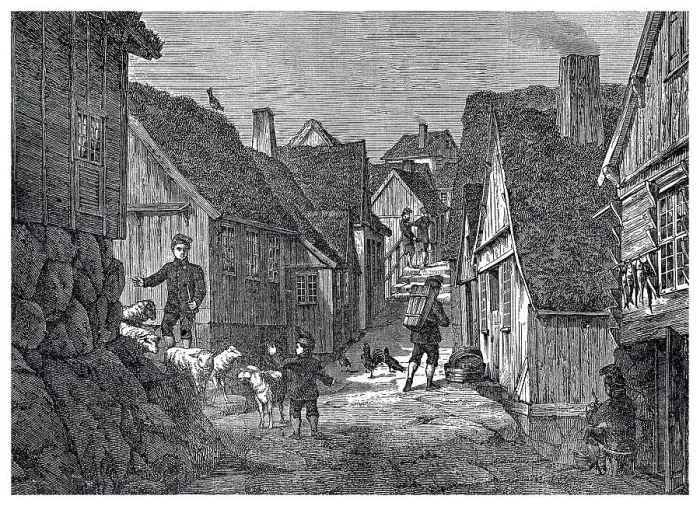 Framed Print : Street scene in Torshavn, Thorshavn or Havn