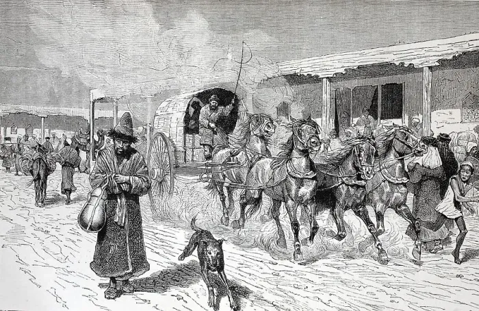 Framed Print : Street scene in Yarkand, Yarkant Framed Print : Street scene in Yarkand, Yarkant