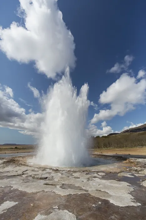 Framed Print : Strokkur is a fountain geyser located in a geothermal area in the southwest part of Iceland