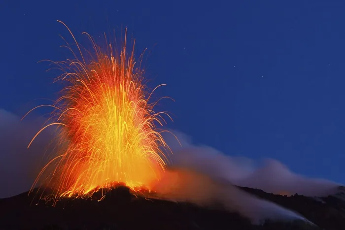 Framed Print : Stromboli, Lipari Islands, eruption