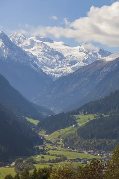 Framed Print : Stubai Glacier with Zuckerhutl Mountain