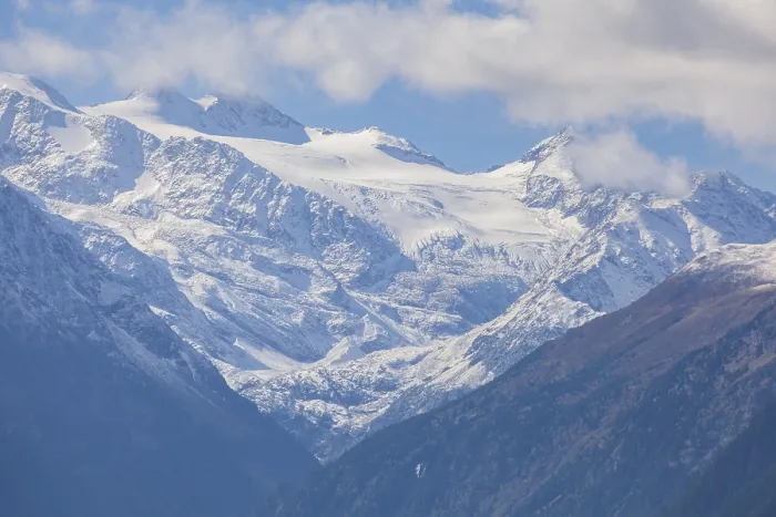 Framed Print : Stubai Glacier with Zuckerhutl Mountain